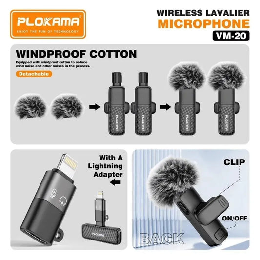 Plokama VM-20 2.4GHz Wireless Lavalier Mic